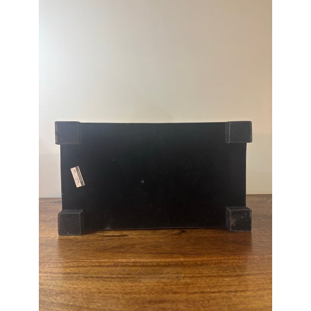 Black Vintage Postmodern Tessellated Stone Abalone Shell Decorative Box, 1970s For Sale - Image 8 of 8
