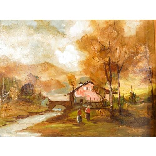 Giuseppe Gheduzzi, Landscape. Oil on Panel For Sale - Image 7 of 10