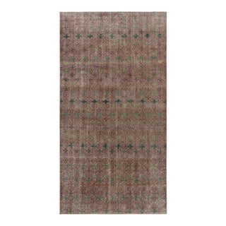 Vintage Turkish Rug, Brown and Purple With Diamond Geometric Pattern – Rug & Kilim For Sale