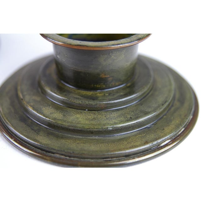 Green Danish Art Deco Bronze Candleholders by H.F. Bronce, 1930s, Set of 2 For Sale - Image 8 of 18