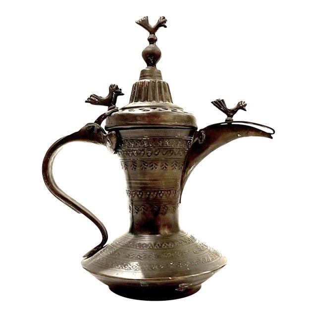 Antique Bedouin Arabic Dallah Copper Coffee Pot For Sale
