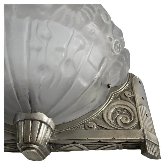 Pair of French Art Deco Wall Sconces in the Style of Degue For Sale - Image 10 of 10