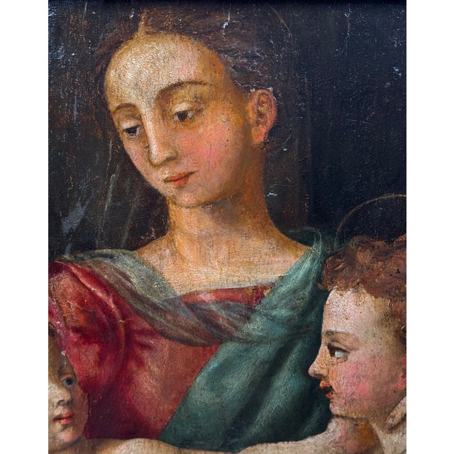 Italian School Artist, Holy Family, 1500s, Oil Painting, Framed For Sale - Image 3 of 11