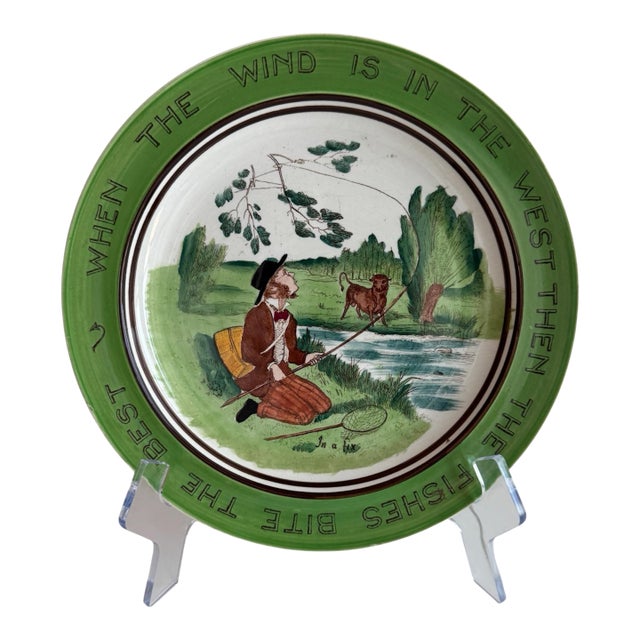 Antique Wedgwood Etruria Simple Simon Transferware Cabinet Plate, England, 10” For Sale