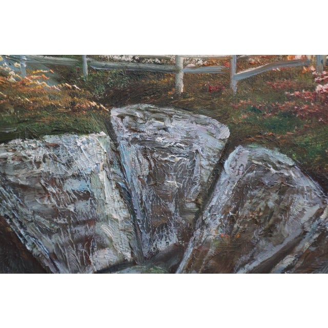 Large Vintage R. Ashburton Portland Head Light Oil Painting—59″ For Sale - Image 9 of 18