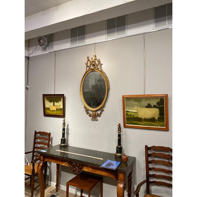 Traditional George III Oval Giltwood Mirror, 18th Century For Sale - Image 3 of 12