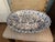 Vintage Italian Blue and White Spongeware Oval Serving Platter Made in Italy Rustic European Farmhouse For Sale In Raleigh - Image 6 of 10