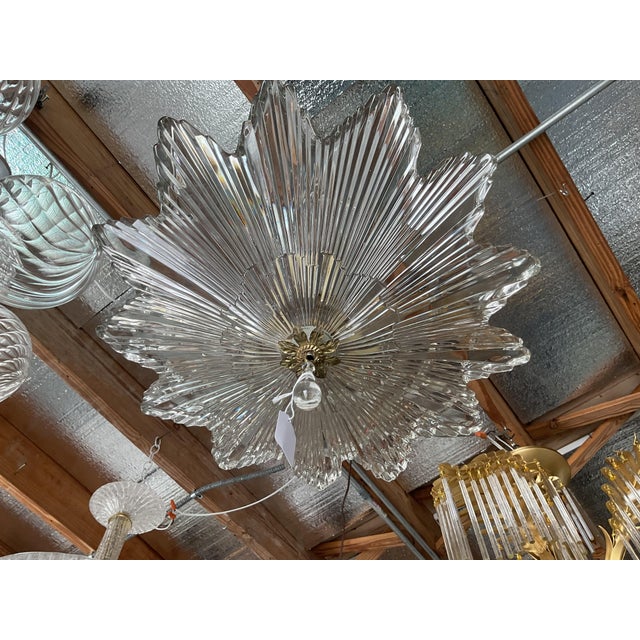 Vintage Art Deco Glass Starburst Pendant For Sale - Image 12 of 15