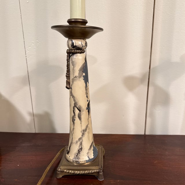 1960s Pair of Vintage Candlestick Buffet Lamps For Sale - Image 5 of 10