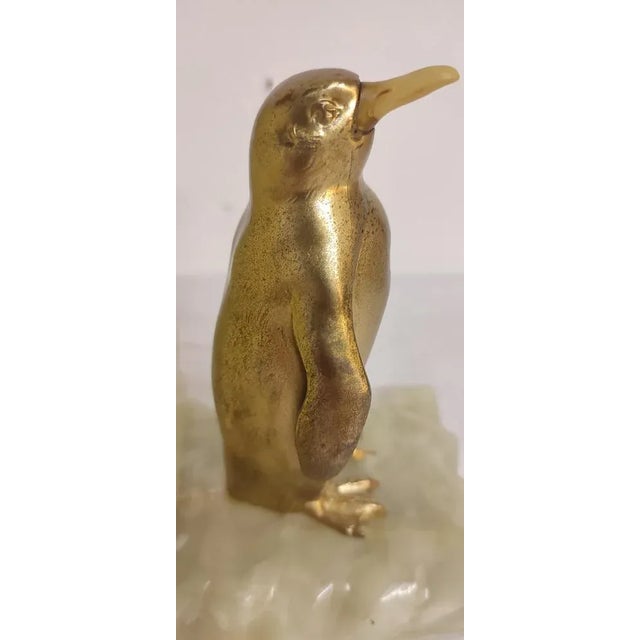 Onyx and Penguin Bookends in Gilt Metal, Spain, 1960s, Set of 2 For Sale - Image 6 of 8