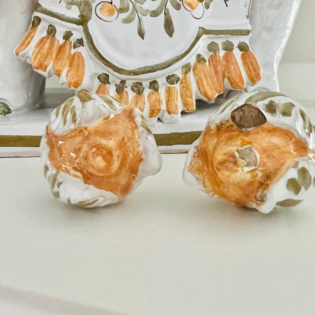 1960s Italian Terracotta Faience Elephant Obelisks With Finials, Made in Italy for Meiselman Imports, a Pair For Sale - Image 11 of 12