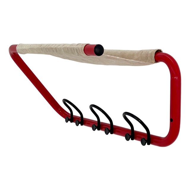 Tubular Wall Coat Rack with Fabric, 1980s For Sale