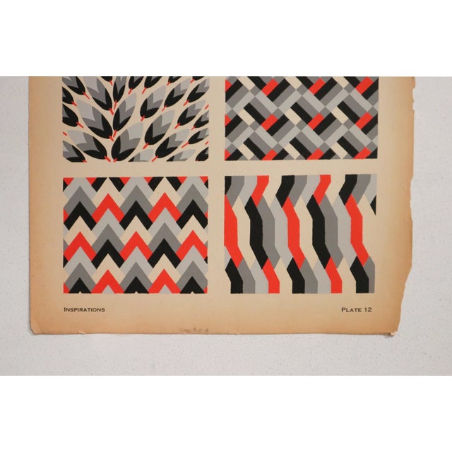 Art Deco 1928 American Botanical Design Pochoir, Inspirations (Book B, Plate 12), André Durenceau For Sale - Image 3 of 4