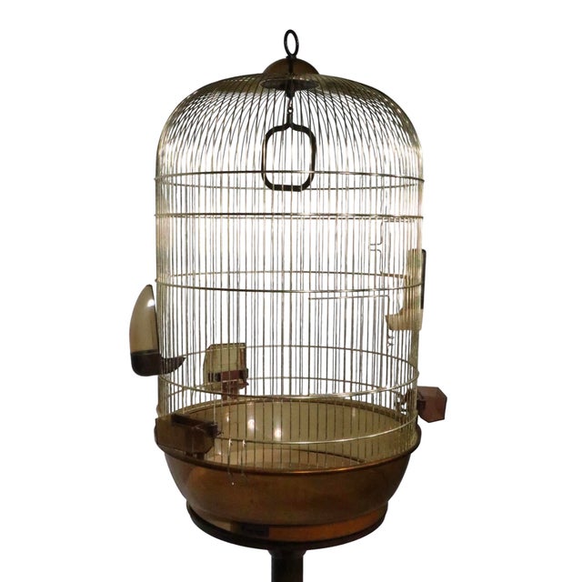 Brass Space Age Fer-Plast Birdcage Made in Italy c.1970's For Sale - Image 8 of 15