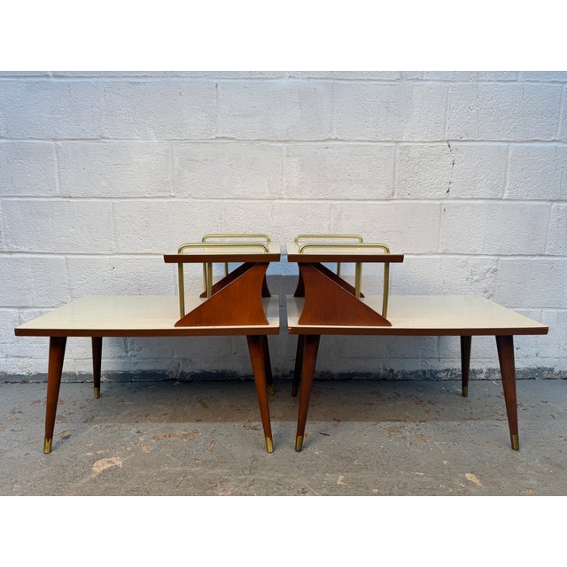 1950s Mid-Century Modern Atomic Tiered Table Set, 3 Pieces For Sale - Image 14 of 18