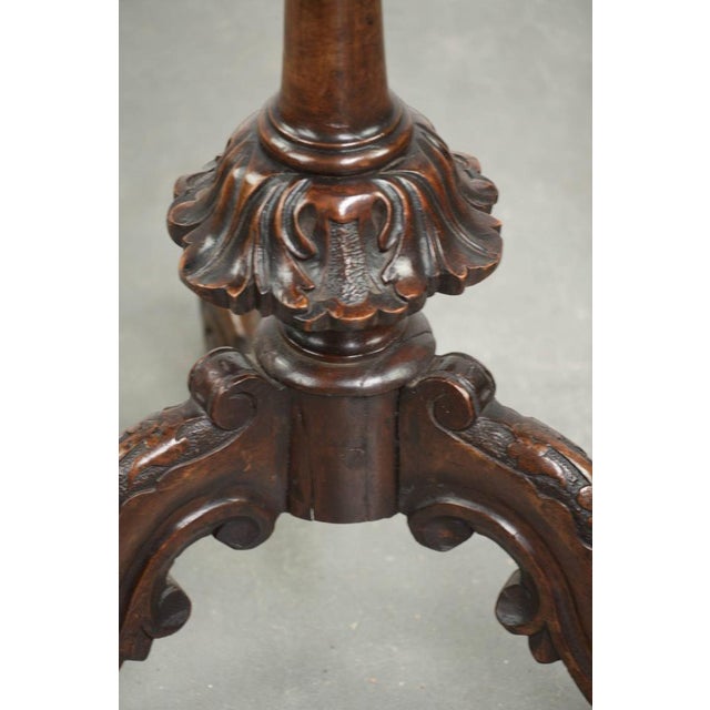 Antique Round Carved Side Table For Sale - Image 9 of 13