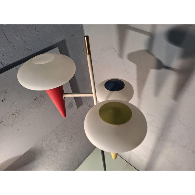 Metal Floor Lamp in Brass & Glass from Stilux Milano, 1960s For Sale - Image 7 of 10