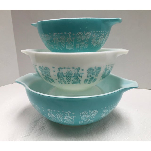 MidCentury Pyrex Turquoise Mixing Bowls Set of 3 Chairish