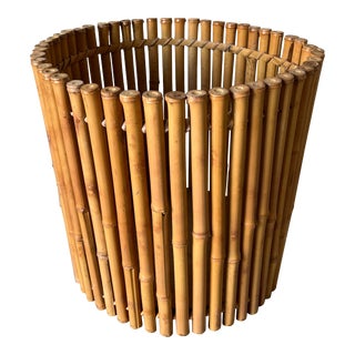 Vintage Bamboo Basket / Planter For Sale
