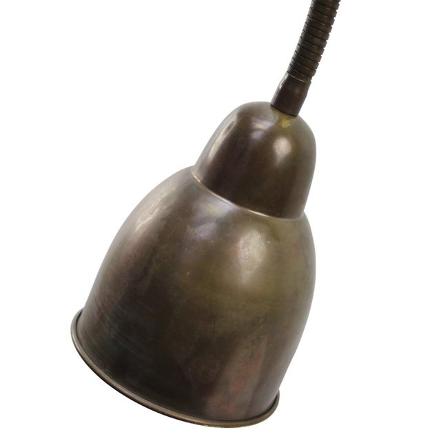 Industrial Vintage Industrial Gooseneck Wall Light in Brass For Sale - Image 3 of 6