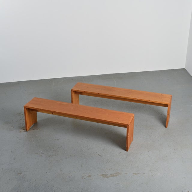 Pine Benches, France, 1975, Set of 2 For Sale - Image 12 of 12
