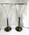 Stunning set of 6 art glass wine goblets or martini glasses by renowned glass blower Rick Strini. The bowl of the glass is...