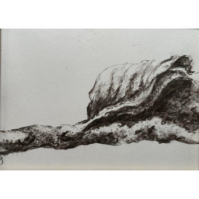 Contemporary Charcoal Drawing on Rag Paper, With Wood Gilt Frame and Uv Plexiglass Face For Sale - Image 4 of 7