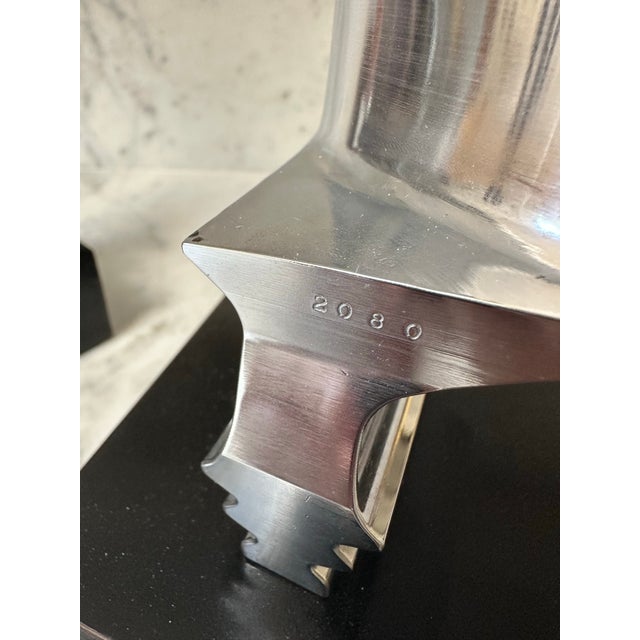 Wood Pair of 1990s Titanium Jet Engine Fan Blade Bookends / Sculptures For Sale - Image 7 of 10