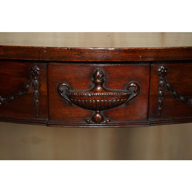 18th Century Burl Hardwood Carved Adams Demi Line Console Table by Charles & Ray Eames For Sale - Image 9 of 18