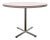 Classic mid-century modern cafe or bistro table featuring solid stock chrome heavy 4-prong pedestal base with cast iron...