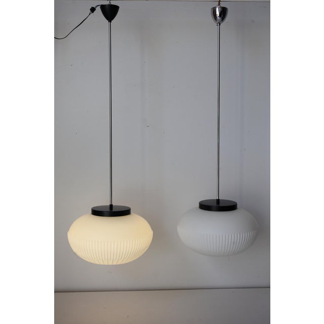 Mid-Century Opaline and Chrome Pendant by Karel Volf, 1970s For Sale - Image 12 of 14