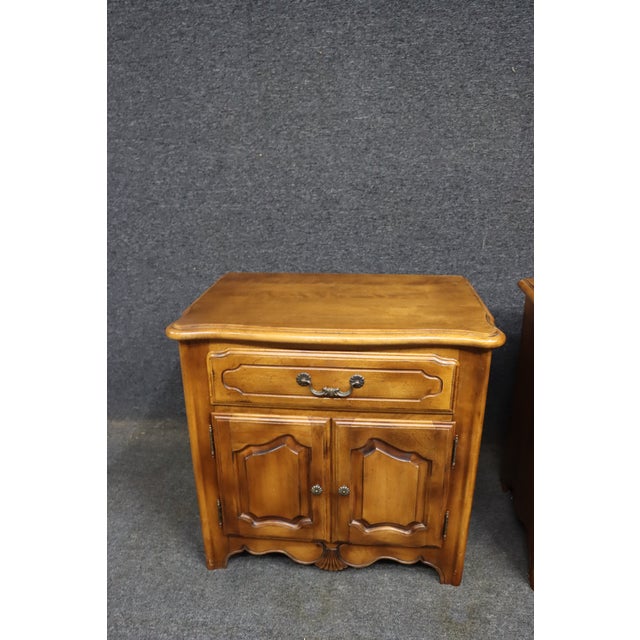 Wood Ethan Allen His and Hers Birchwood Nightstands, Pair For Sale - Image 7 of 17