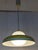 Vintage Hanging Lamp with White Glass Shade and Yellow-White Metal Shade by Doria, 1970s For Sale - Image 9 of 11
