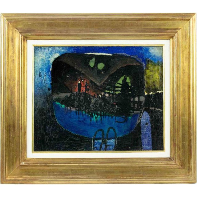 Gianni Dova, Head Abstract, 1960s, Oil on Canvas, Framed For Sale