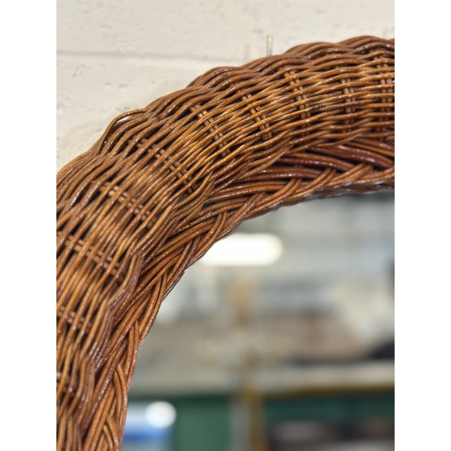 Wicker Wall Mirror, 1970s For Sale - Image 6 of 11