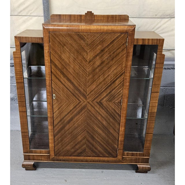 Brown Art Deco Display Cabinet, 1930s For Sale - Image 8 of 8