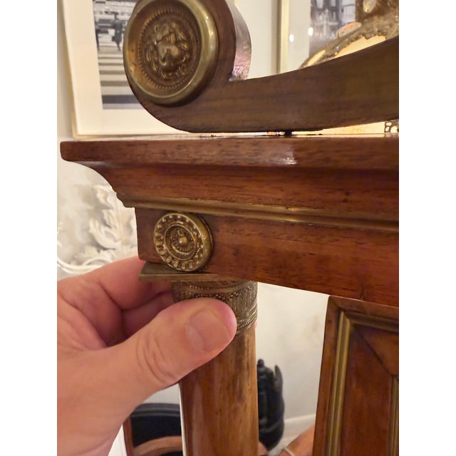 Antique Empire Walnut and Bronze Dressing Mirror Late 19th Century For Sale - Image 4 of 12