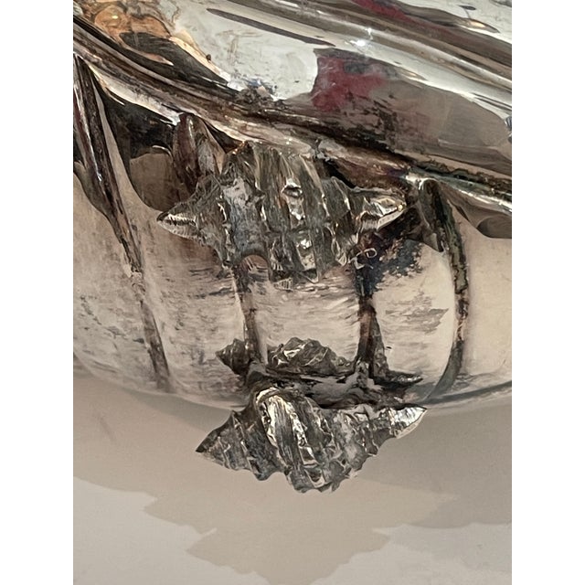 Vintage Large Silver Plate Nautilus Champagne Bottle Cooler/Planter For Sale - Image 9 of 14