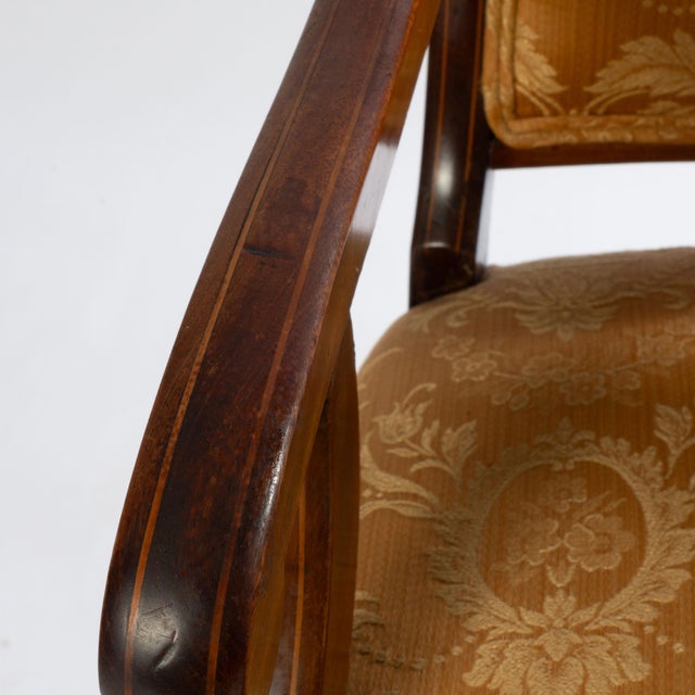 Early 19th Century 19th Century English Regency Inlaid Mahogany Elbow Chair For Sale - Image 5 of 11