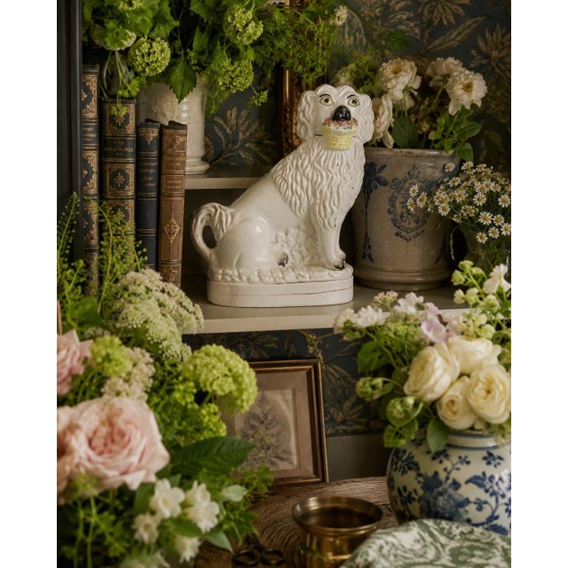 Mid 19th Century LG. Antique Staffordshire Basket Dog For Sale - Image 5 of 5