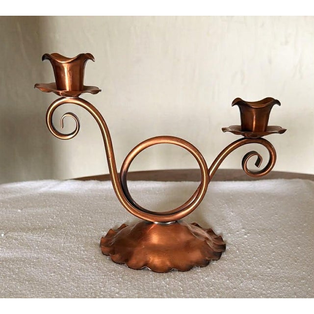 Vintage Gregorian Copper Candle Holder MCM Rustic Lodge Cabin Cottage For Sale - Image 9 of 9