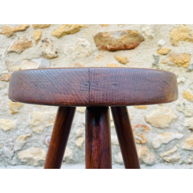 Vintage High Ash Berger Stool attributed to Charlotte Perriand, 1950s For Sale - Image 14 of 18