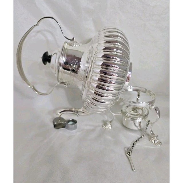 1970s Sterling Silver Spirit Kettle and Stand, London, 1975 For Sale - Image 5 of 13