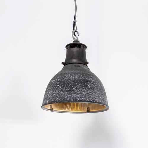 Black Mottled Prismatic Pendant Lamp from Holophane, 1940s For Sale - Image 8 of 14