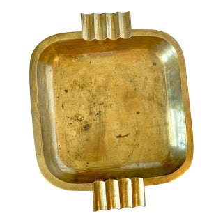 Extra Large Vintage Brass Cigar Ashtray Catchall Tray For Sale