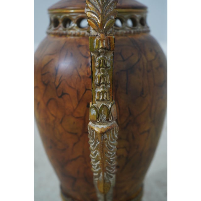 1990s Pair Chinese Style Lidded Decorative Urns For Sale - Image 10 of 15