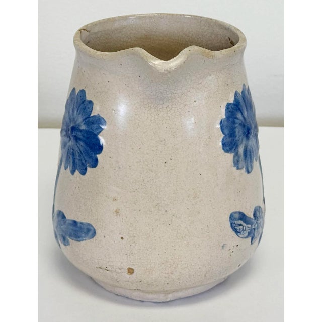 Antique McCoy Dandy Line Blue Daisy Design Stoneware For Sale In Kansas City - Image 6 of 13