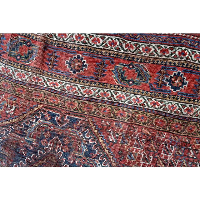 Persian 1880s, Handmade Antique Persian Khamseh Distressed Rug 6.8' X 16.6' For Sale - Image 3 of 12