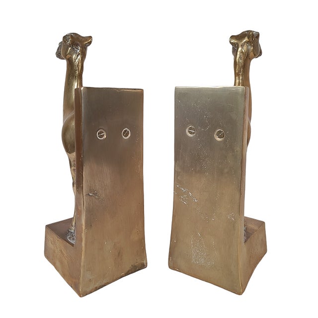 Art Deco Influenced Brass Camel Bookends by Dolbi Cashier Chairish