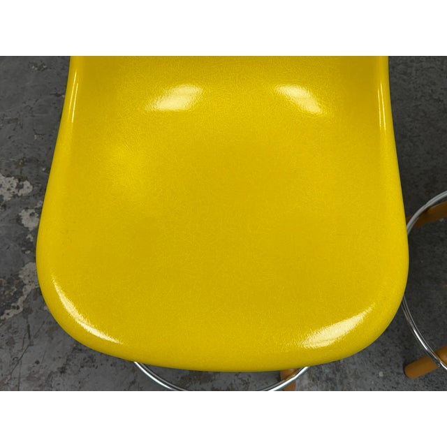 Yellow Modernica Case Study Dowel Swivel Counter Stools, Pair For Sale - Image 8 of 12